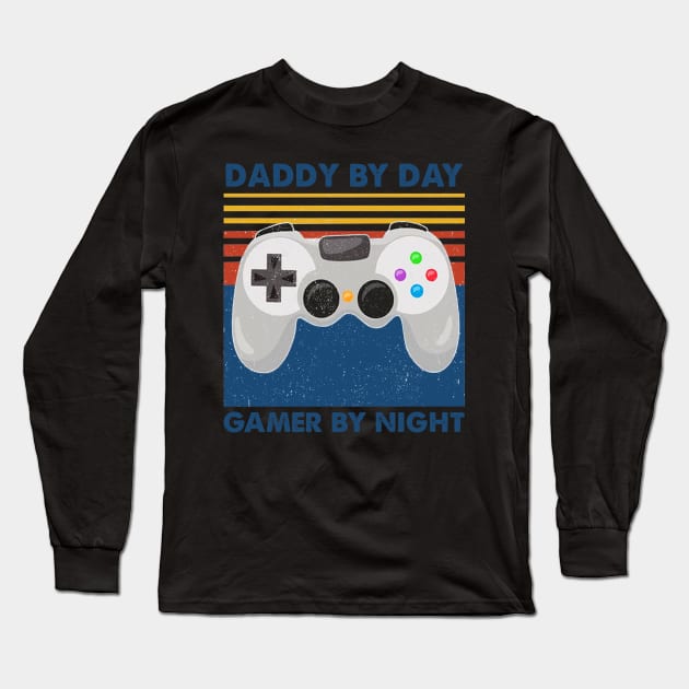 Dad by day gamer by night - Fathers Day Gamer Dad Long Sleeve T-Shirt by Bagley Shop